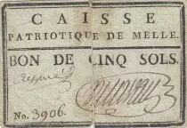 Frankreich 5 sols - Deux-S&egrave;vres - Patriotic fund of Melle - 1792