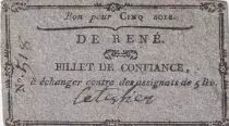 Frankreich 5 Sols - Sarthe - Commune de Ren� -  1792