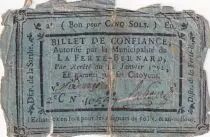 Frankreich 5 Sols - Sarthe - Municipalit&eacute; de La-Fert&eacute;-Bernard - 12-01-1792