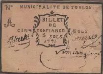 Frankreich 5 sols - Var - Municipality of Toulon - 1791