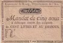 Frankreich 5 Sous - Ain - City of Bourg- 1792