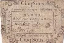 Frankreich 5 Sous - Dr&ocirc;me - Commune de Nyons - 28-05-1792