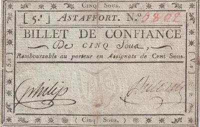 Frankreich 5 Sous - Lot et Garonne - Astaffort - 1792