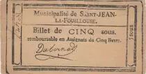 Frankreich 5 sous - Loz&egrave;re - Saint Jean la fouillouse muncipality - 1792