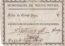 Frankreich 5 Sous - Municipality of Neuvic Entier - Haute Vienne - n&deg;504
