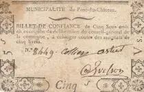 Frankreich 5 sous - Puy de d&ocirc;me - Municipality of Pont du ch&acirc;teau - 1792