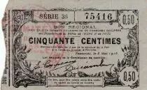 Frankreich 50 cent. Fourmies - Serial 36 - 08/05/1916