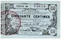Frankreich 50 cent. Laon R&eacute;gional - 1916