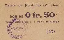 Frankreich 50 cent. Montaigu - 01/04/1916