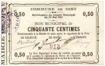 Frankreich 50 cent. Oisy City - 1915