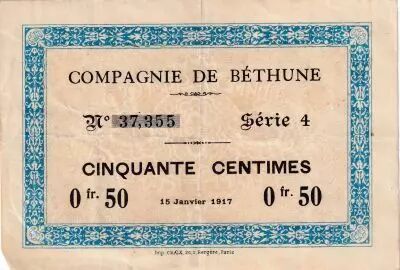 Frankreich 50 Centimes - Aci�ries de France - 15-01-1917 - S�rie 4