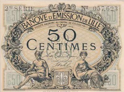 Frankreich 50 Centimes - Banque d\'Emission de Lille - 1915