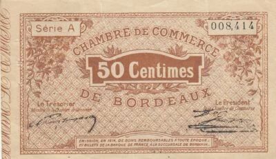 Frankreich 50 centimes - Chamber of Commerce - Bordeaux - 1914