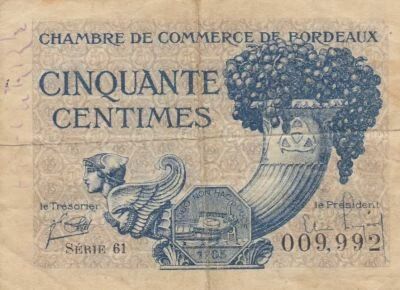 Frankreich 50 centimes - Chamber of Commerce - Bordeaux - 1921