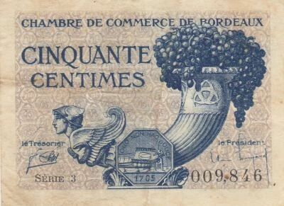 Frankreich 50 centimes - Chamber of Commerce - Bordeaux - 1921