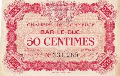 Frankreich 50 Centimes - Chambre de commerce - Bar-le-Duc - 1917