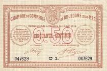 Frankreich 50 Centimes - Chambre de commerce - Boulogne sur Mer - 14-08- 1914 - S&eacute;rie C1