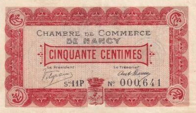 Frankreich 50 centimes - Chambre de Commerce - Nancy