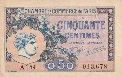 Frankreich 50 Centimes - Chambre de commerce - Paris - 1920 - S�rie A.44