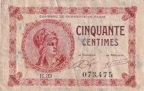 Frankreich 50 Centimes - Chambre de commerce - Paris - 1920 - S&eacute;rie H.39