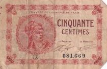 Frankreich 50 Centimes - Chambre de commerce - Paris - 1920 - S&eacute;rie J.5