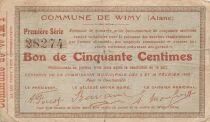 Frankreich 50 Centimes - City of Wimy - 16-02-1915