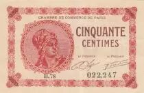Frankreich 50 Centimes - Paris Chamber of Commerce - 1920-1923 - XF - Serial B.78