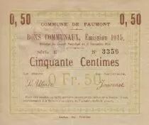 Frankreich 50 Centimes Faumont City - 1915