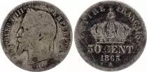 Frankreich 50 Centimes Francs Napoleon III 1865 A Paris - Silver
