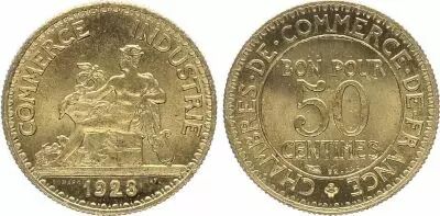 Frankreich 50 Centimes Mercury seated - 1923
