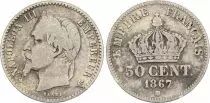 Frankreich 50 Centimes Napoleon III - 1867  BB Strasbourg - Silver