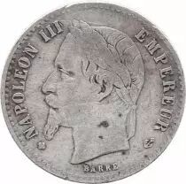 Frankreich 50 Centimes Napoleon III - Laureate head 1868 BB Strasbourg