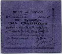 Frankreich 50 Centimes Noyon City - 1915