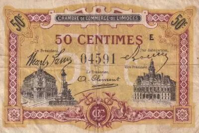 Frankreich 50 Cents - Chamber of Commerce -  Limoges - 1918 - S�rie E