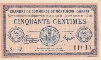 Frankreich 50 Cents - Chamber of commerce - Le Mans -  01-03-1917 - Serial 2