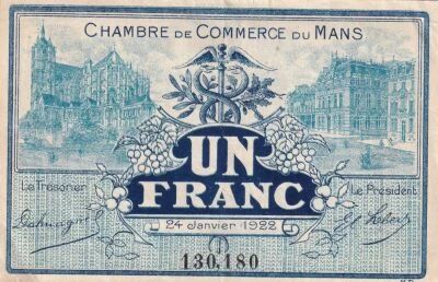Frankreich 50 Cents - Chamber of commerce - Le Mans - 24-01-1922 - Serial 4