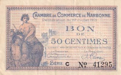 Frankreich 50 Cents - Chamber of Commerce - Narbonne - S�rie C