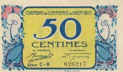 Frankreich 50 Cents - Grenoble Chamber of Commerce - 08-11-1917 - Serial C-H