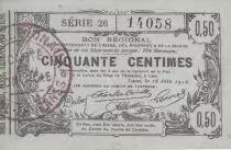 Frankreich 50 Cents - Laon - Regional Coupon - 16-06-1916 - Serial 26
