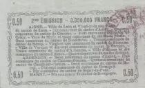 Frankreich 50 Cents - Laon - Regional Coupon - 16-06-1916 - Serial 40