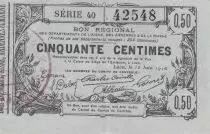 Frankreich 50 Cents - Laon - Regional Coupon - 16-06-1916 - Serial 40