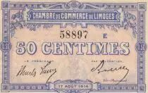 Frankreich 50 Cents - Limoges - Chamber of Commerce - 17-04-1914 - Serial E