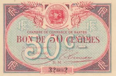 Frankreich 50 Cents - Nantes - Chamber of Commerce - 1918 - Serial BM