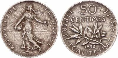 Frankreich 50 Cents Semeuse - 1898 - Silver