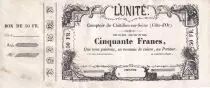 Frankreich 50 Francs - Banque de l\'Unit� - 1870 - AU
