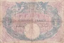 Frankreich 50 Francs - Blue and Pink - 13-02-1918 - Serial C.7894 - F - P.64