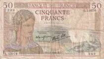 Frankreich 50 Francs - C�r�s - 04-04-1940 - Serial L.13076 - F - P.85