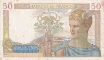 Frankreich 50 Francs - C&eacute;r&egrave;s - 04-04-1940 - Serial W.13100 - VF - P.85