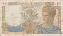 Frankreich 50 Francs - C&eacute;r&egrave;s - 05-08-1937 - Serial S.6678 - VF to XF - P.85
