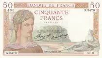 Frankreich 50 Francs - Ceres - 05-12-1935 - Serial N.3470